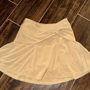 Athleta Canyon Skort Cinch Front Khaki Sz 2 Hiking Golf Athletic Skirt 219056